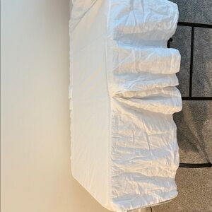 Pottery barn kids linen crib skirt 15.5 in drop